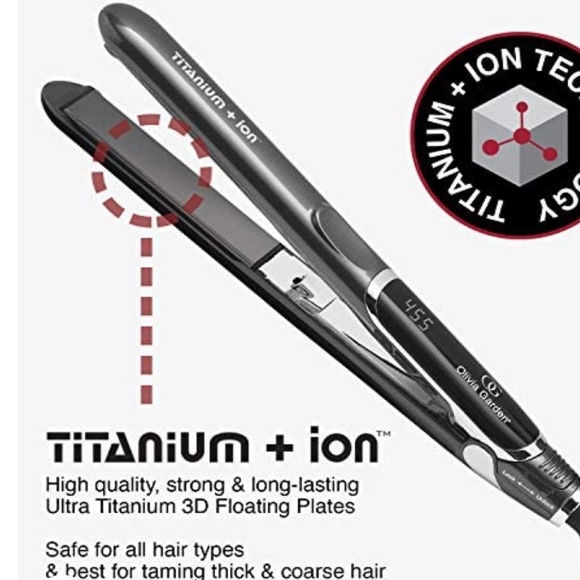 Titanium + Ion by Olivia Garden 1” Pro Flat Iron. BRAND NEW! Includes heat mat. - Picture 7 of 7